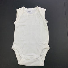 Load image into Gallery viewer, unisex Anko, white ribbed cotton bodysuit / romper, EUC, size 000,  