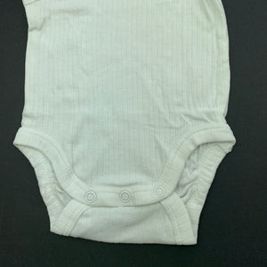 unisex Anko, white ribbed cotton bodysuit / romper, EUC, size 000,  
