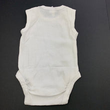 Load image into Gallery viewer, unisex Anko, white ribbed cotton bodysuit / romper, EUC, size 000,  