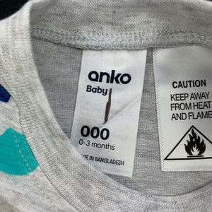 Boys Anko, grey marle t-shirt / top, EUC, size 000,  