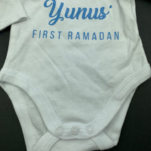 Load image into Gallery viewer, unisex Baby Berry, white cotton bodysuit / romper, EUC, size 000,  