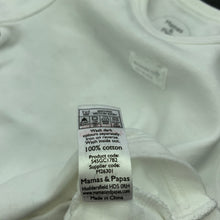 Load image into Gallery viewer, unisex Mamas &amp; Papas, white cotton bodysuit / romper, GUC, size 000,  