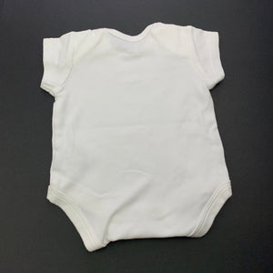 unisex Mamas & Papas, white cotton bodysuit / romper, GUC, size 000,  