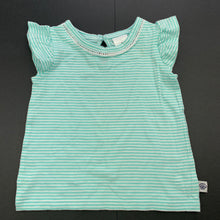 Load image into Gallery viewer, Girls Target, aqua stripe cotton t-shirt / top, FUC, size 00,  