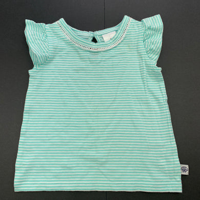 Girls Target, aqua stripe cotton t-shirt / top, FUC, size 00,  