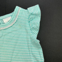 Load image into Gallery viewer, Girls Target, aqua stripe cotton t-shirt / top, FUC, size 00,  