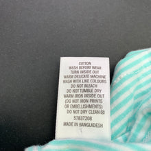 Load image into Gallery viewer, Girls Target, aqua stripe cotton t-shirt / top, FUC, size 00,  