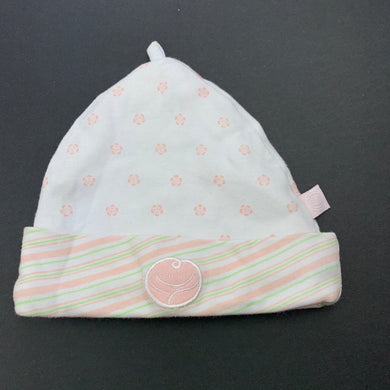 Girls BabyBuds, soft cotton beanie / hat, EUC, size 000-00,  