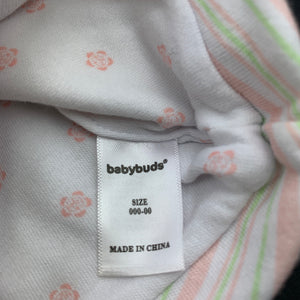 Girls BabyBuds, soft cotton beanie / hat, EUC, size 000-00,  