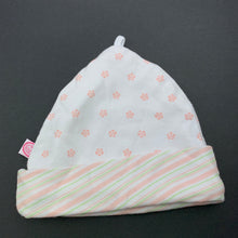Load image into Gallery viewer, Girls BabyBuds, soft cotton beanie / hat, EUC, size 000-00,  