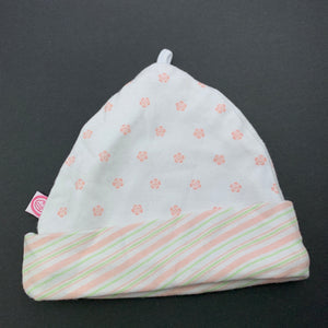 Girls BabyBuds, soft cotton beanie / hat, EUC, size 000-00,  