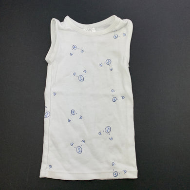 unisex Target, white cotton singlet top, EUC, size 0000,  