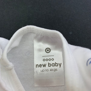 unisex Target, white cotton singlet top, EUC, size 0000,  