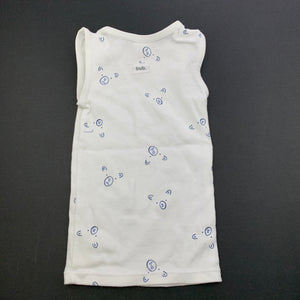 unisex Target, white cotton singlet top, EUC, size 0000,  