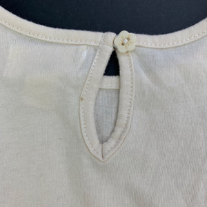 Girls Pumpkin Patch, beige floral lace party dress, small mark upper back, FUC, size 1, L: 45cm