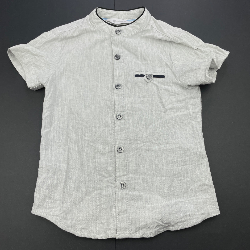 Boys B Collection, grey cotton short sleeve shirt, GUC, size 3,  