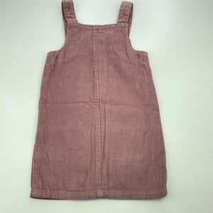 Girls Anko, pink corduroy cotton pinafore dress, NEW, size 3, L: 55cm