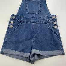 Load image into Gallery viewer, Girls Anko, blue stretch denim overalls / shortalls, GUC, size 7,  