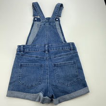 Load image into Gallery viewer, Girls Anko, blue stretch denim overalls / shortalls, GUC, size 7,  