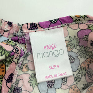 Girls Mango, lightweight floral cotton casual dress, EUC, size 4, L: 57cm