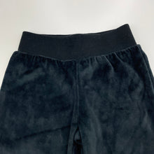 Load image into Gallery viewer, Girls Kids Stuff, black velour pants / bottoms, elasticated, GUC, size 0,  