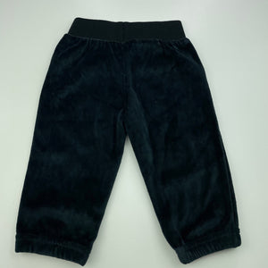 Girls Kids Stuff, black velour pants / bottoms, elasticated, GUC, size 0,  