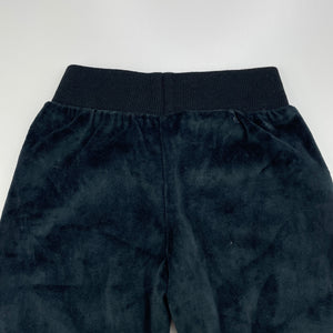 Girls Kids Stuff, black velour pants / bottoms, elasticated, GUC, size 0,  