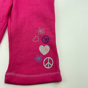 Girls B&L, pink fleece lined casual pants, elasticated, EUC, size 0,  
