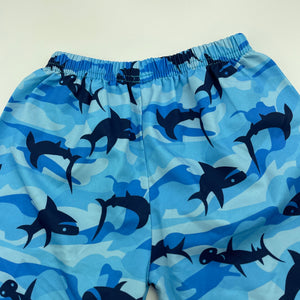 Boys blue, lightweight shorts, elasticated, sharks, GUC, size 2,  