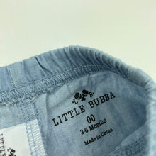 Load image into Gallery viewer, Girls Little Bubba, blue chambray cotton shorts, elasticated, EUC, size 00,  