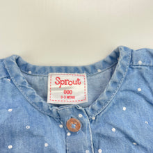 Load image into Gallery viewer, Girls Sprout, chambray cotton casual dress, GUC, size 000, L: 34cm