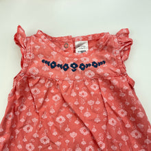 Load image into Gallery viewer, Girls Tiny Little Wonders, floral cotton romper, hat, GUC, size 000,  