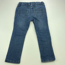 Load image into Gallery viewer, Girls H&amp;T, blue stretch denim jeans, adjustable, Inside leg: 37cm, FUC, size 3,  