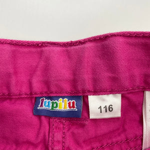 Girls Lupilu, pink cotton pants, adjustable, Inside leg: 49.5cm, GUC, size 6,  