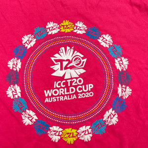 Girls ICC T20 World Cup, 2020 pink cotton t-shirt / top, GUC, size 6,  