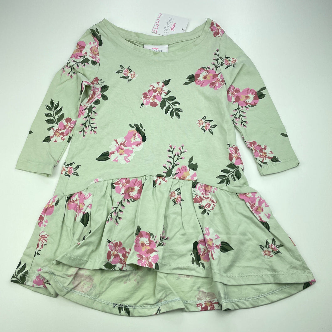 Mango, sage floral cotton long sleeve dress, NEW, size 2, L: 45cm DaisyChainClothing Mango, sage floral cotton long sleeve dress, NEW, size 2, L: 45cm DaisyChainClothing