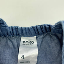 Load image into Gallery viewer, Girls Anko, chambray cotton summer playsuit, EUC, size 4,  