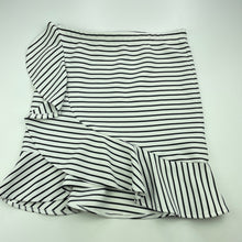 Load image into Gallery viewer, Girls Bardot Junior, black &amp; white stripe ruffle skirt, elasticated, L: 42cm, GUC, size 12,  