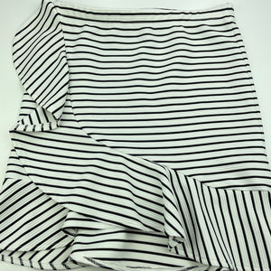 Girls Bardot Junior, black & white stripe ruffle skirt, elasticated, L: 42cm, GUC, size 12,  