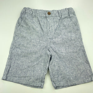 Boys Anko, blue cotton / linen shorts, adjustable, EUC, size 7,  