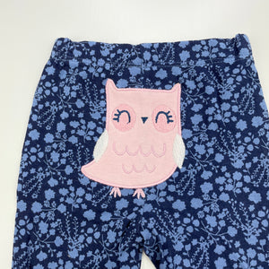 Girls Baby Gear, floral cotton leggings / bottoms, owl, EUC, size 000,  