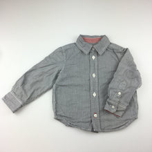 Load image into Gallery viewer, Boys Bluezoo, long sleeve cotton shirt, black &amp; white stripe, GUC, size 2