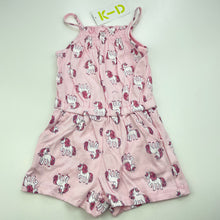Load image into Gallery viewer, Girls KID, pink cotton playsuit, unicorns, NEW, size 2,  