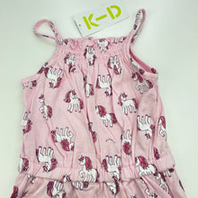 Load image into Gallery viewer, Girls KID, pink cotton playsuit, unicorns, NEW, size 2,  