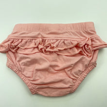 Load image into Gallery viewer, Girls Tiny Little Wonders, pink ruffle bloomers / nappy cover, EUC, size 000,  