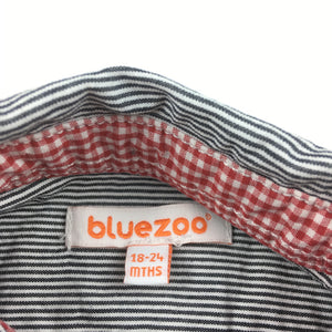 Boys Bluezoo, long sleeve cotton shirt, black & white stripe, GUC, size 2