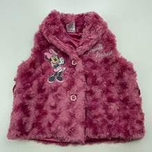 Load image into Gallery viewer, Girls Disney, Minnie Mouse faux fur vest / jacket, GUC, size 00,  