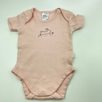Girls Anko, organic cotton bodysuit / romper, rabbit, GUC, size 000,  