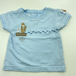 Boys Max & Tilly, blue stretchy t-shirt / top, GUC, size 000,  