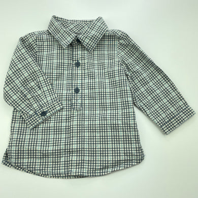 Boys Baby Gap, checked cotton long sleeve shirt, EUC, size 00,  